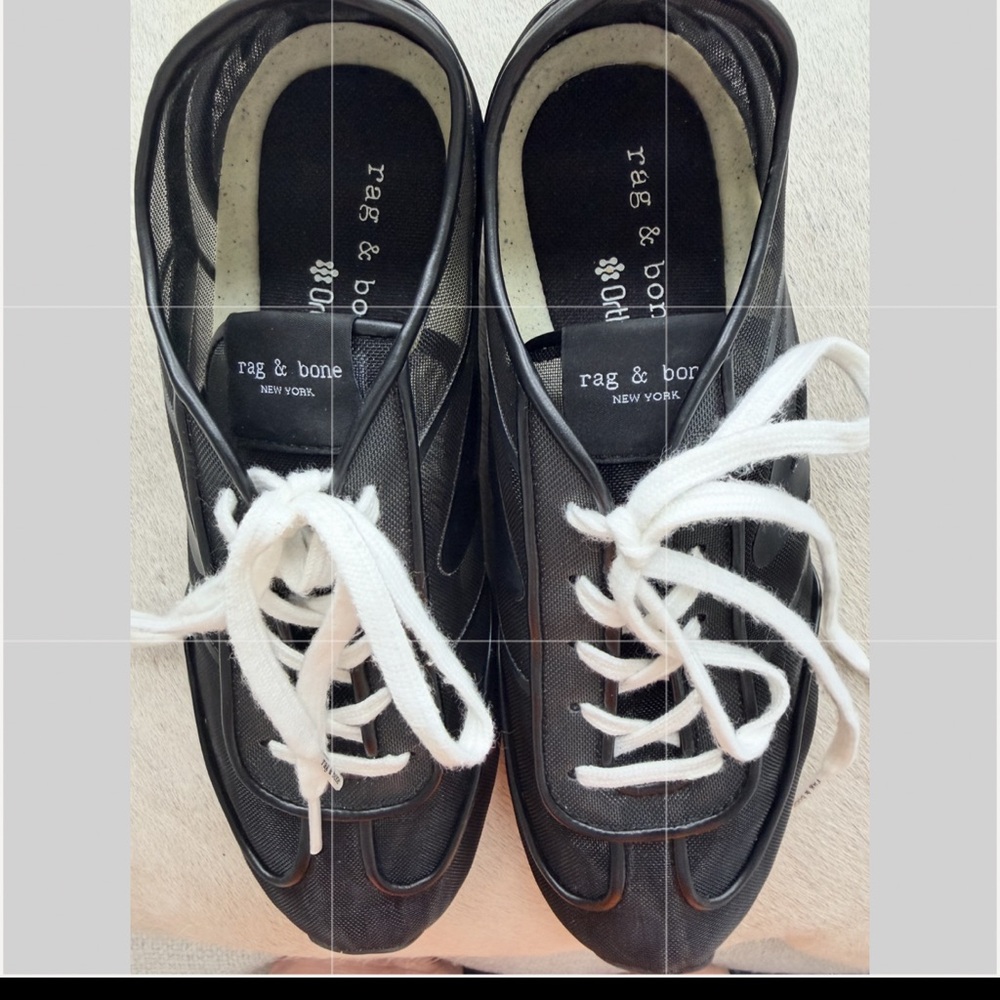 rag & bone Black Sneakers with White Laces